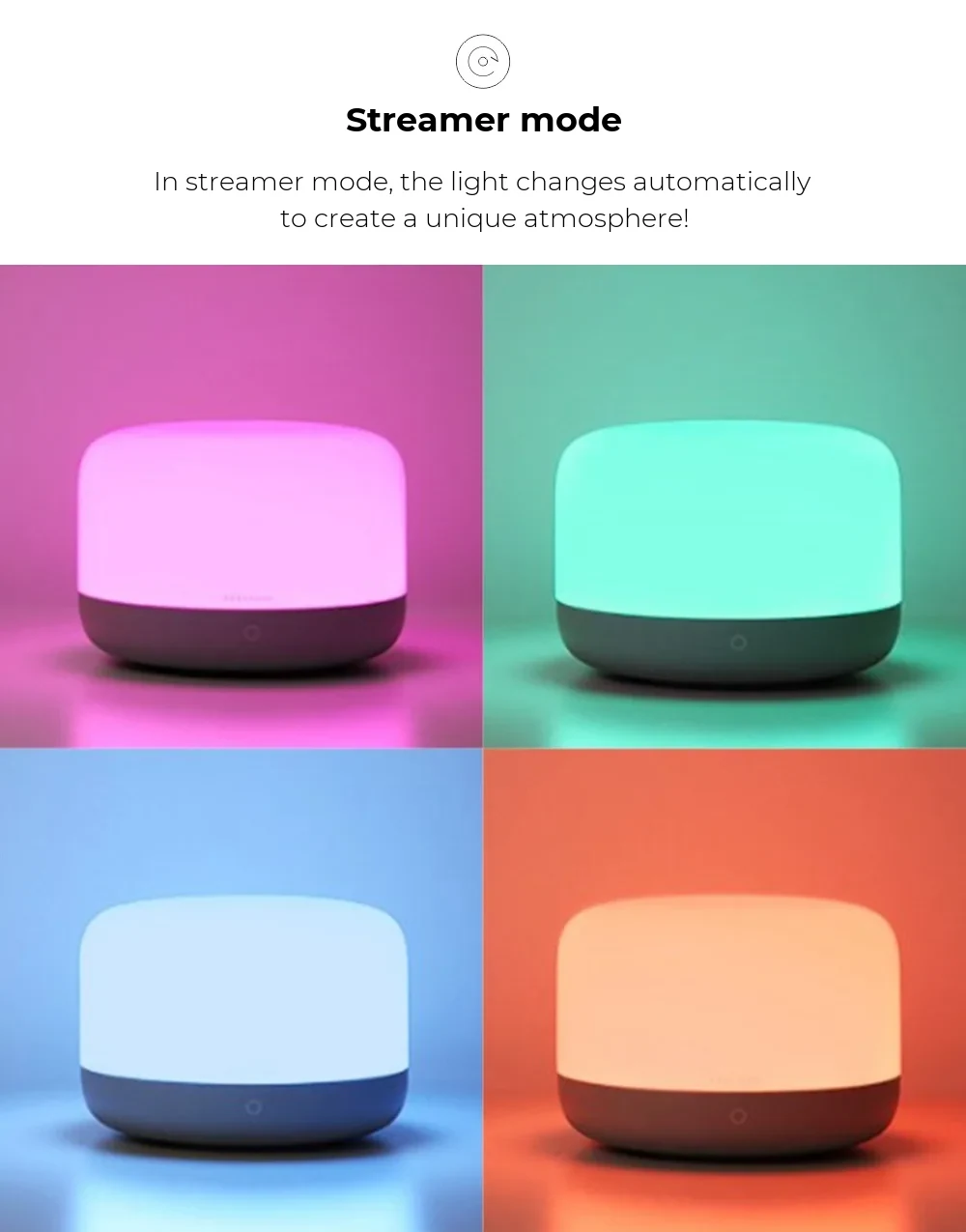 Yeelight D2 Portable Smart Night Light – White, Bluetooth, Colour Adjustable (YLCT01YL) – detail 1