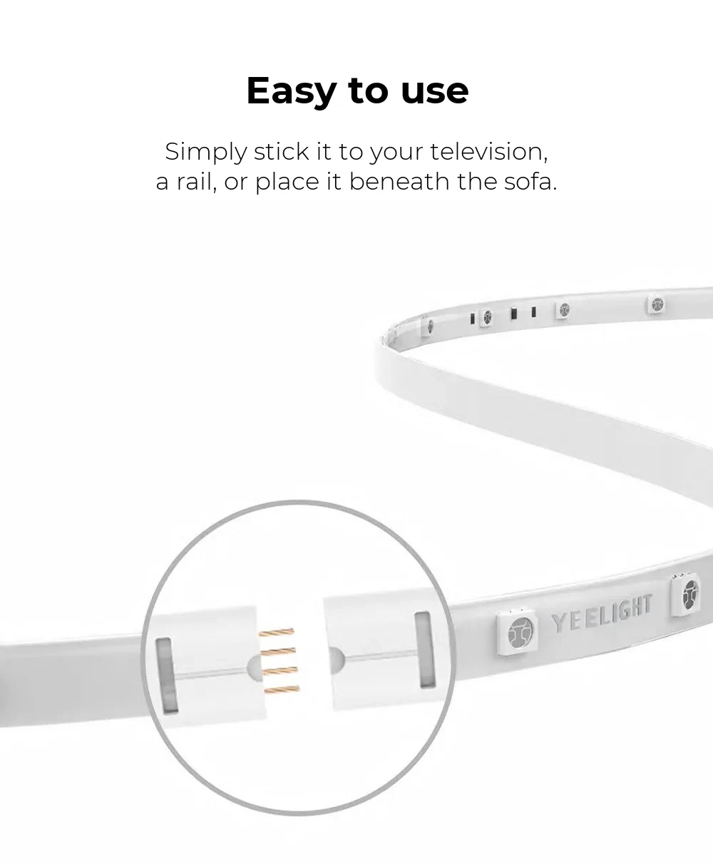 Yeelight Lightstrip Plus Smart LED Strip Extension YLOT01YL – Multicolour, 1 m, Wireless, 2.1W – detail 1