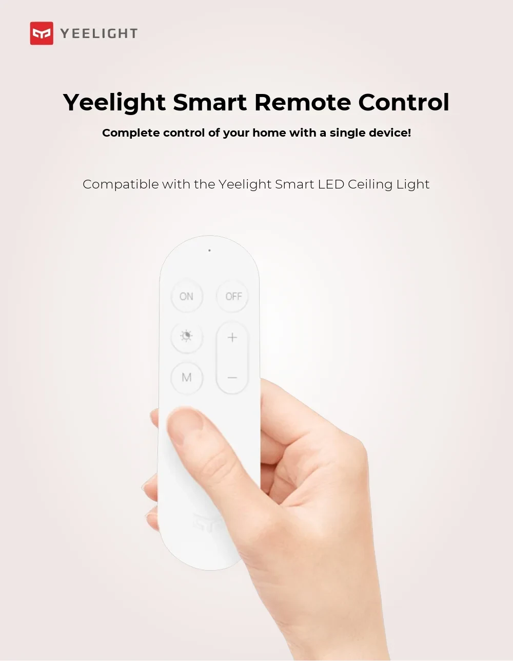 Yeelight Smart Bluetooth Remote Control YLYK01YL – White, Up to 1800 Lumens – detail 1