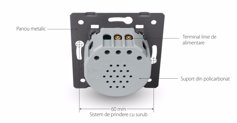 Modul intrerupator dublu wireless cu touch LIVOLO