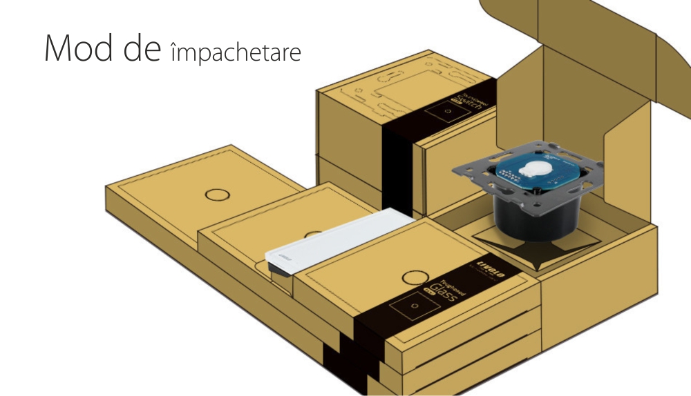 Modul intrerupator dublu wireless cu touch LIVOLO