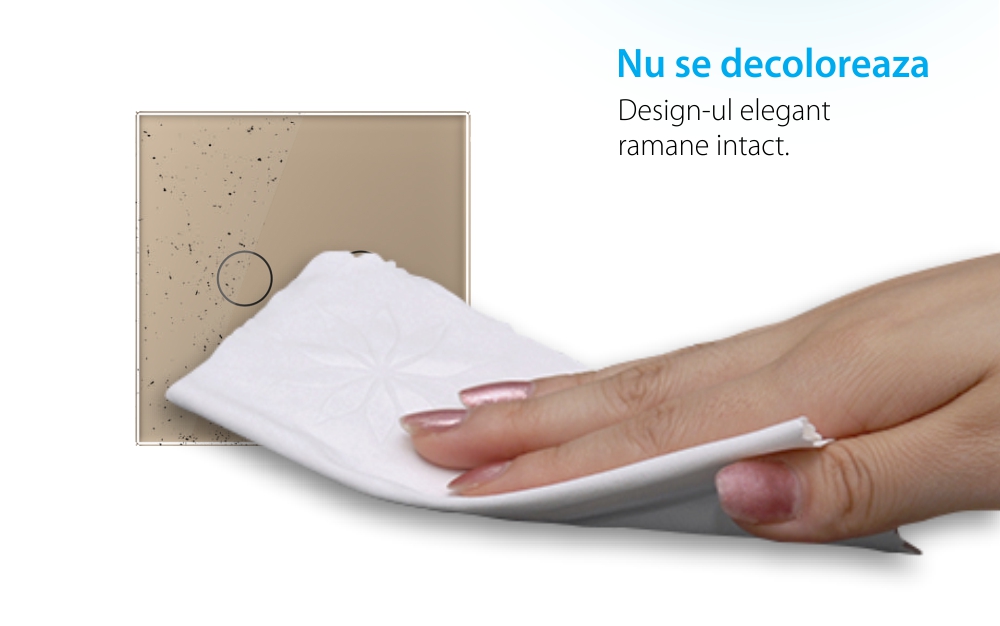 Intrerupator dublu wireless cu touch Livolo din sticla