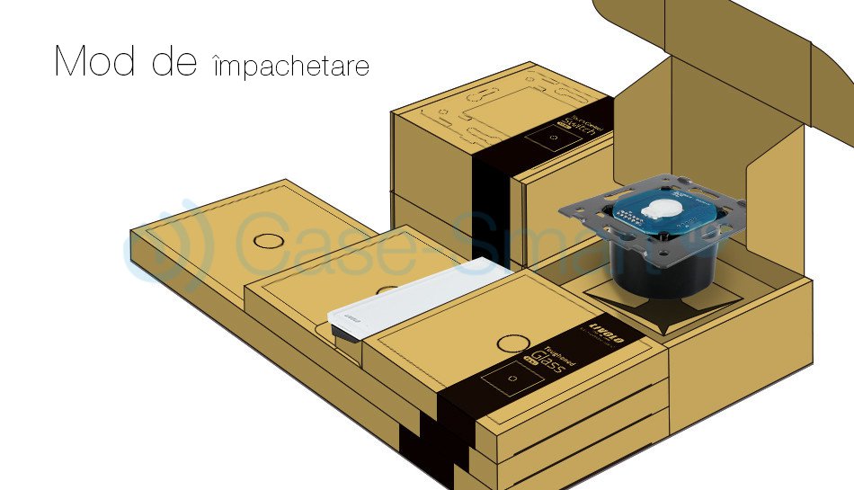 Intrerupator simplu + dublu cu touch Livolo din sticla