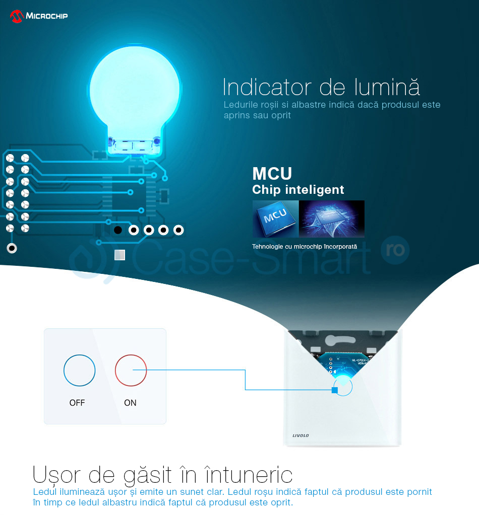 Modul intrerupator draperie wireless cu touch LIVOLO