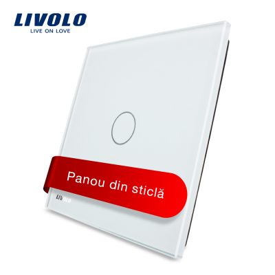 Panou intrerupator simplu cu touch Livolo din sticla