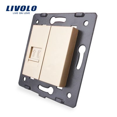 Priza telefon Livolo culoare aurie