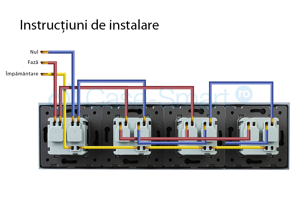 Priza cvintupla + priza TV Internet Livolo cu rama din sticla