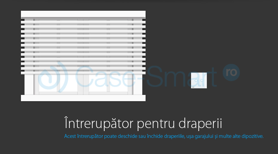 Intrerupator draperie wireless cu touch Livolo din sticla