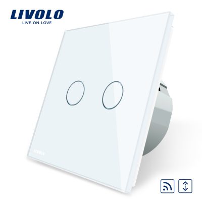 Intrerupator draperie wireless cu touch Livolo din sticla