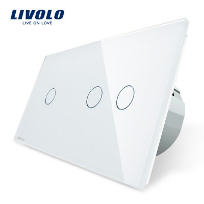 Intrerupator simplu + dublu cu touch Livolo din sticla