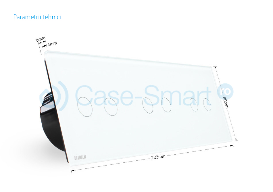 Intrerupator dublu+dublu+dublu cu touch Livolo din sticla