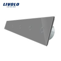 Intrerupator LIVOLO cu touch din sticla cu 5 intrerupatoare simple culoare gri