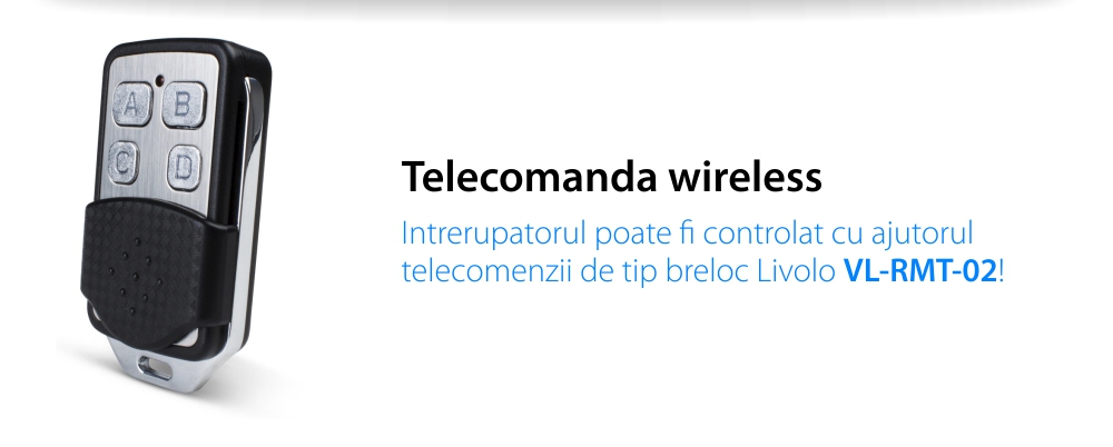 Intrerupator LIVOLO cu touch dublu wireless telecomanda inclusa