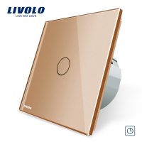 Intrerupator simplu cu timer si touch Livolo din sticla