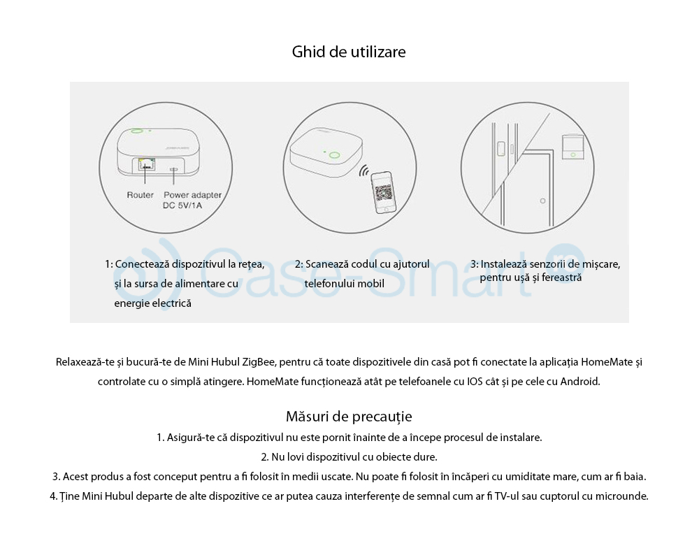 Unitate de control Orvibo WiFi Mini hub cu protocol ZigBee VS20ZW