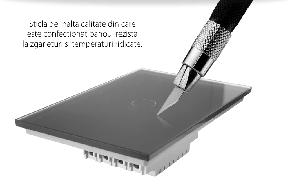 Intrerupator simplu cu touch Livolo din sticla – standard italian