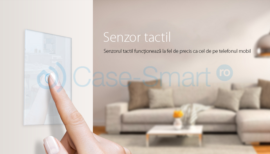 Intrerupator wireless cu touch Livolo din sticla si telecomanda inclusa-standard italian