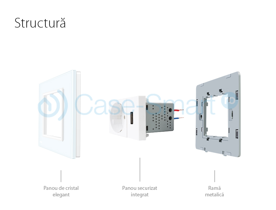 Priza simpla cu USB Livolo standard italian