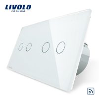 Intrerupator dublu + dublu cu touch Wireless Livolo din sticla