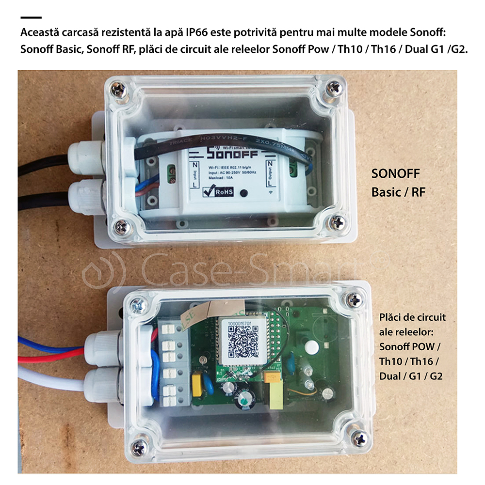 Carcasa rezistenta la apa pentru releu Sonoff IP66