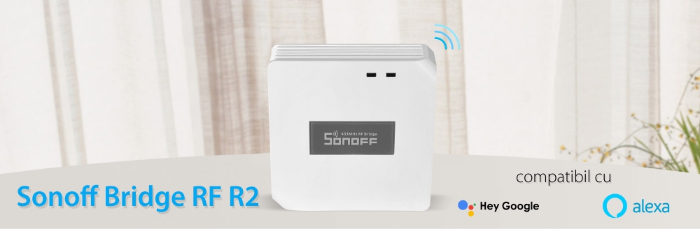 Hub inteligent Sonoff Bridge RF R2, Control aplicatie, 433 Mhz