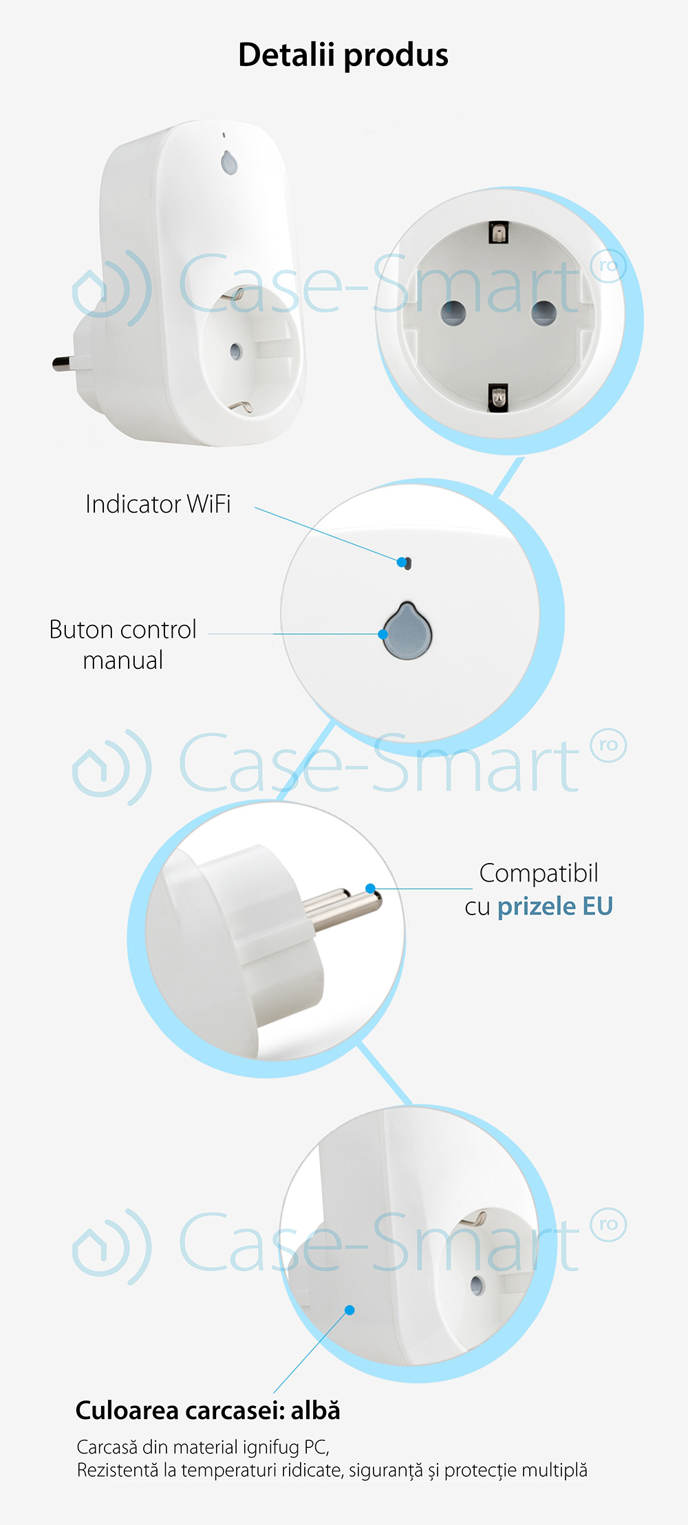 Priza inteligenta RedSun RS-S171, monitorizare de energie, compatibil Alexa, Control de pe telefonul mobil