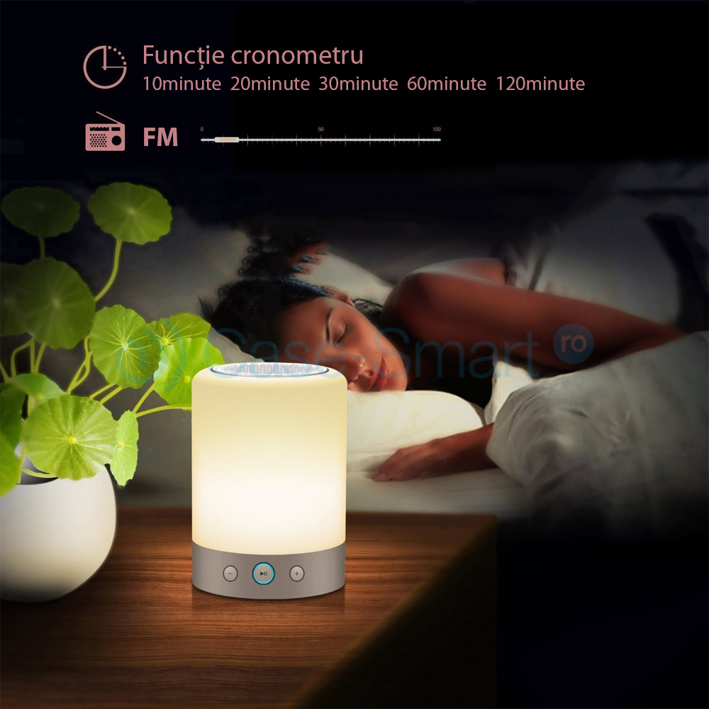 Boxa si lampa inteligenta, portabila cu touch, bluetooth 4.0, RS-WBSL-L7