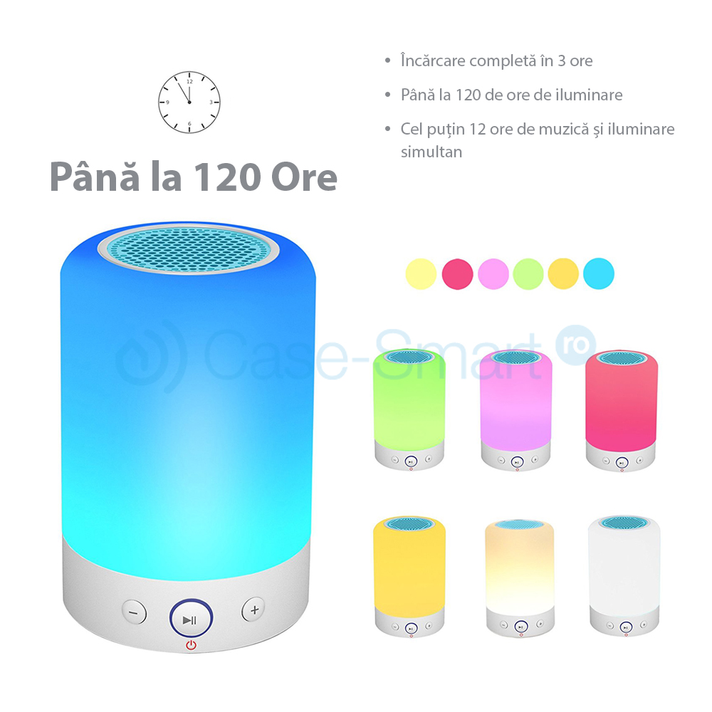 Boxa si lampa inteligenta, portabila cu touch, bluetooth 4.0, RS-WBSL-L7