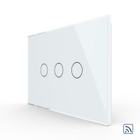 Intrerupator triplu wireless cu touch Livolo din sticla – standard italian