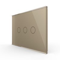 Intrerupator triplu cu touch Livolo din sticla, standard italian – Serie noua culoare aurie