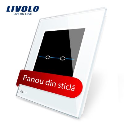 Panou intrerupator dublu cu touch Livolo din sticla – Seria R