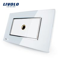 Priza cu mufa pentru microfon Livolo cu rama din sticla – standard italian