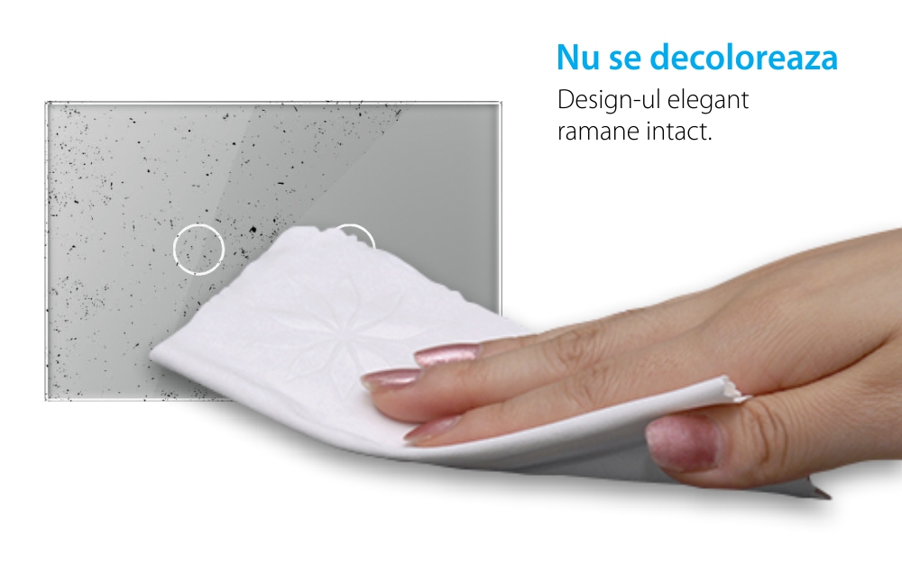 Intrerupator Dublu Wireless cu Touch LIVOLO din Sticla – Serie Noua