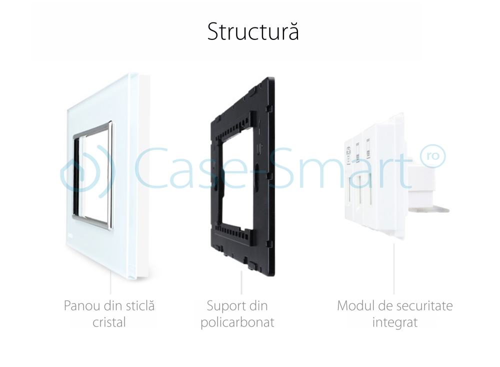 Priza telefon+dubla internet Livolo cu rama din sticla – standard italian