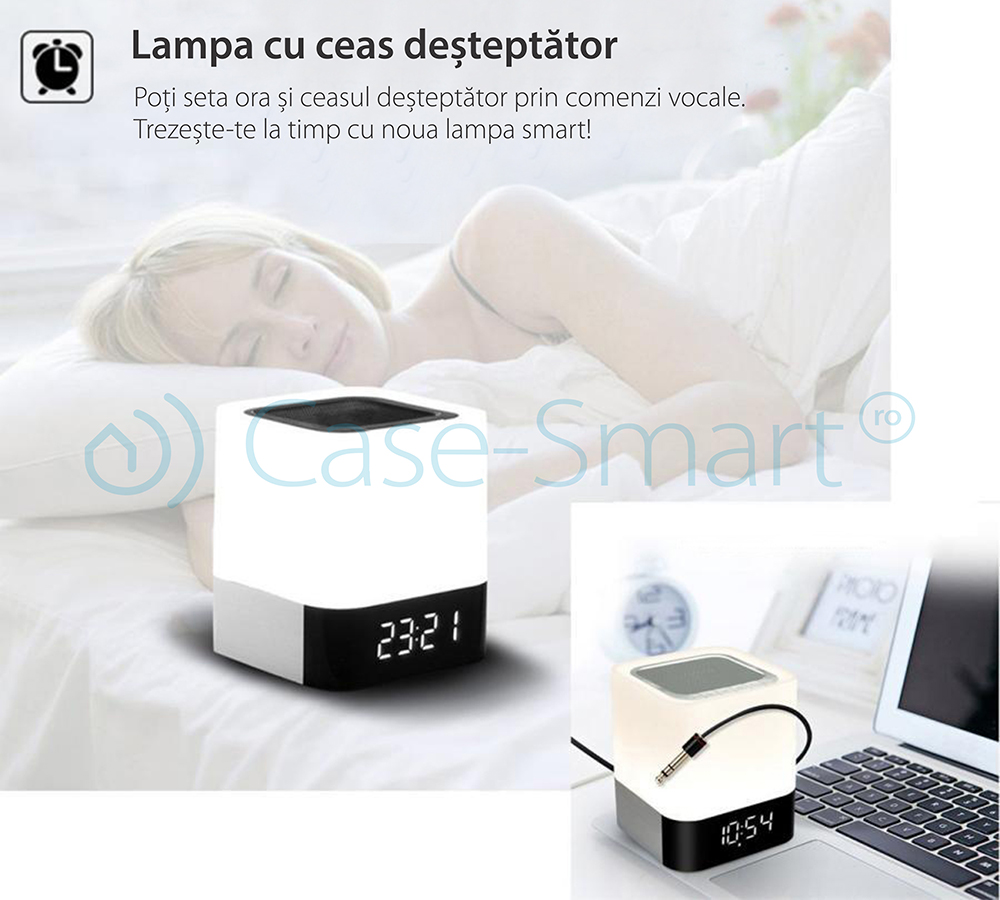 Boxa portabila si lampa Red Sun DY-28 cu touch, ceas alarma si Bluetooth