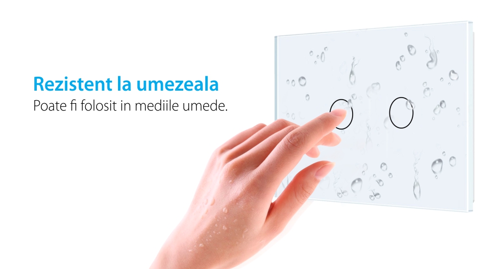 Intrerupator Dublu Wireless cu Touch LIVOLO din Sticla – Serie Noua