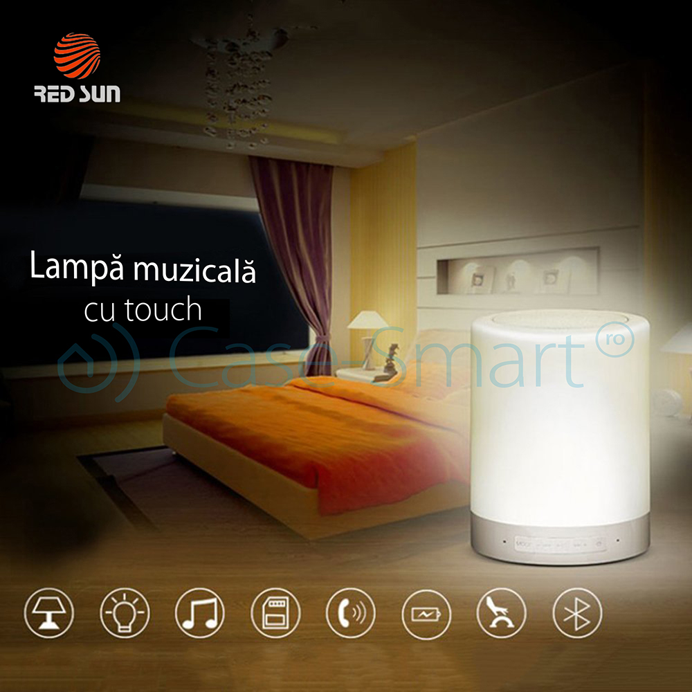 Boxa si lampa inteligenta portabila cu bluetooth Red Sun RS-WBSL-LV2016-RGB