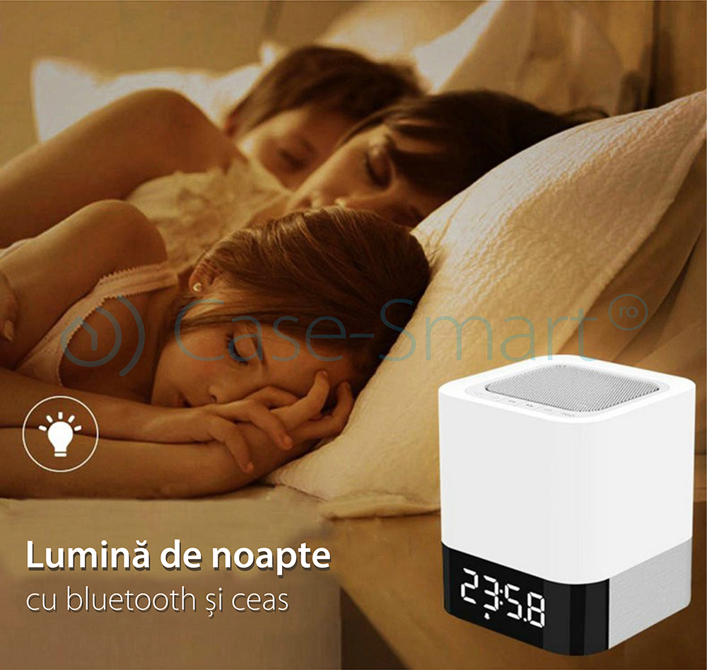 Boxa portabila si lampa Red Sun DY-28 cu touch, ceas alarma si Bluetooth