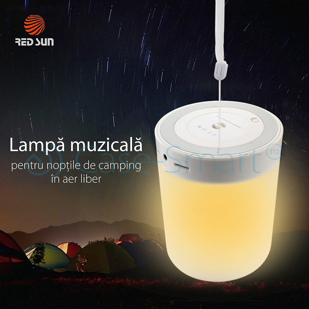 Boxa si lampa inteligenta portabila cu bluetooth Red Sun RS-WBSL-LV2016-RGB