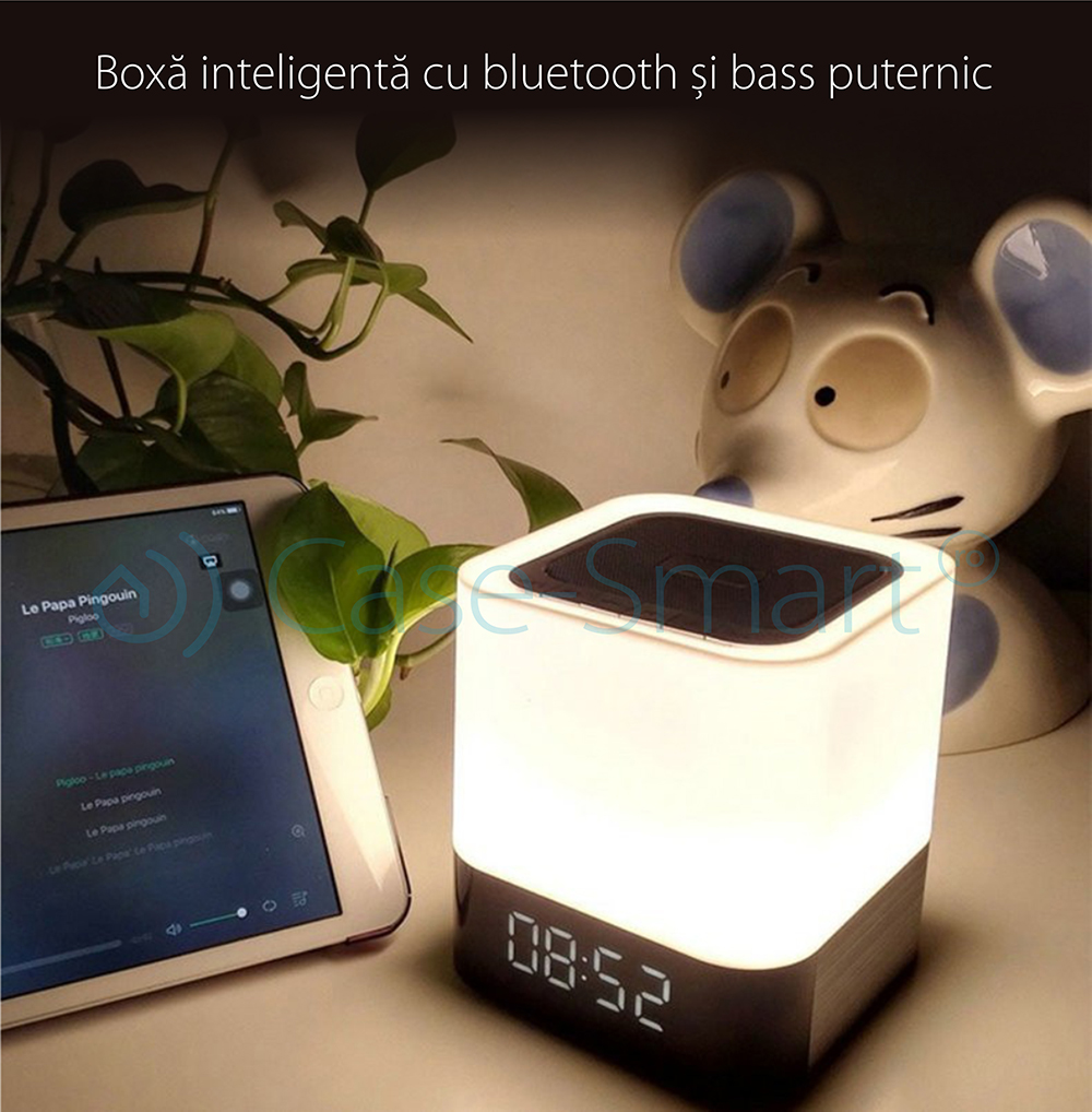 Boxa portabila si lampa Red Sun DY-28 cu touch, ceas alarma si Bluetooth