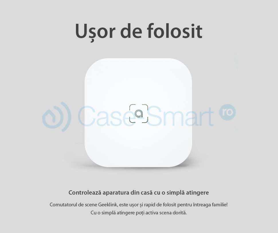 Telecomanda inteligenta touch cu un buton, invatare scene Geeklink