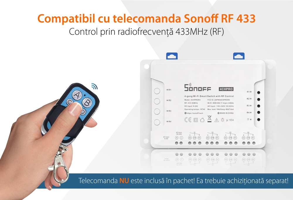 Releu Wireless 4 canale Sonoff 4CH Pro R3