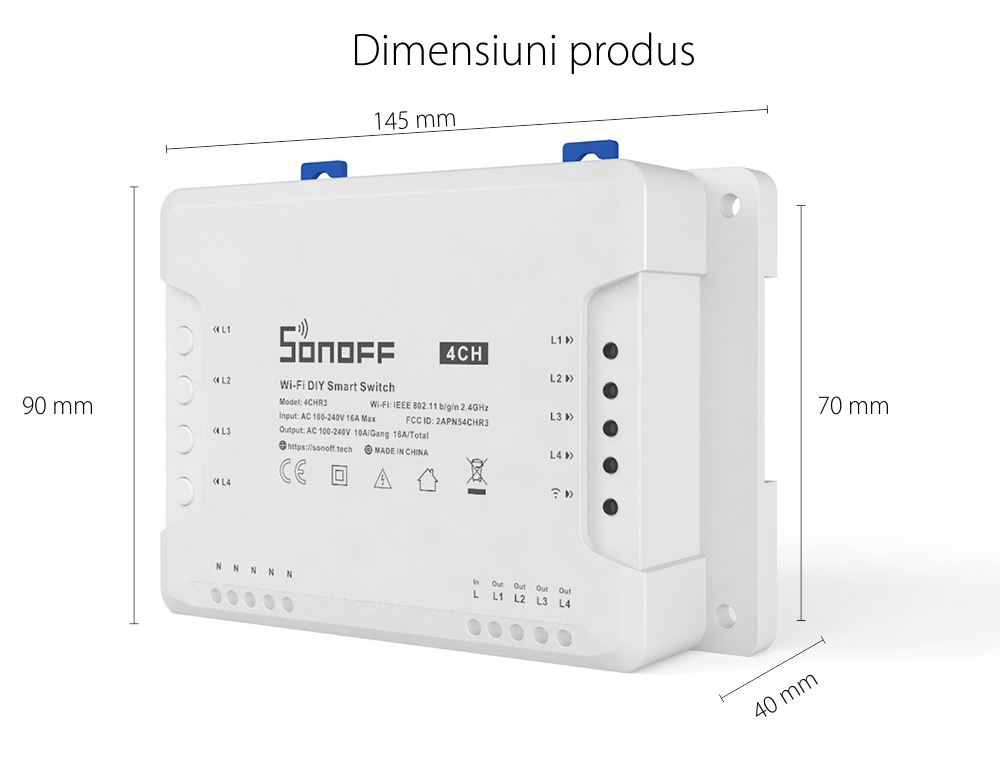 Releu Wireless 4 canale – Sonoff 4CH R3