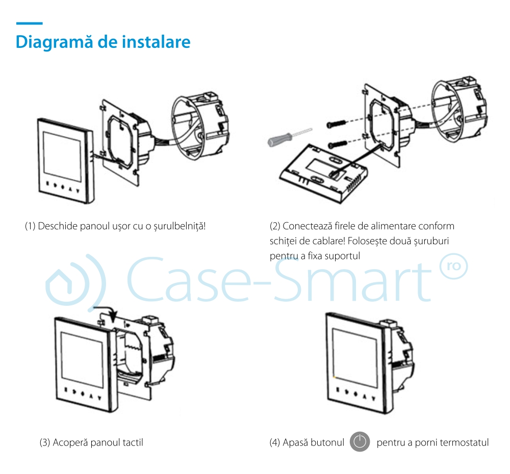 Termostat WiFi pentru centrala termica pe gaz si incalzire in pardoseala BeOk BOT-313WiFi