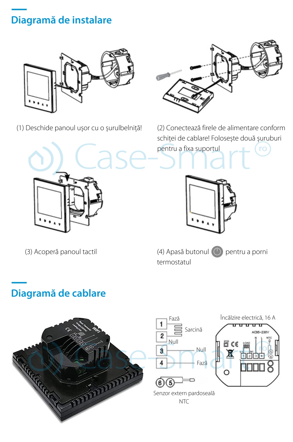 Termostat Wi-Fi pentru incalzirea electrica in pardoseala BeOK TGT70WIFI-EP, Aplicatia mobila Smart Life