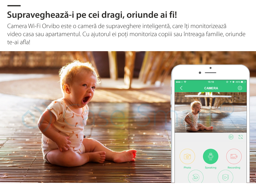 Camera de supraveghere inteligenta Wi-Fi Orvibo cu infrarosu