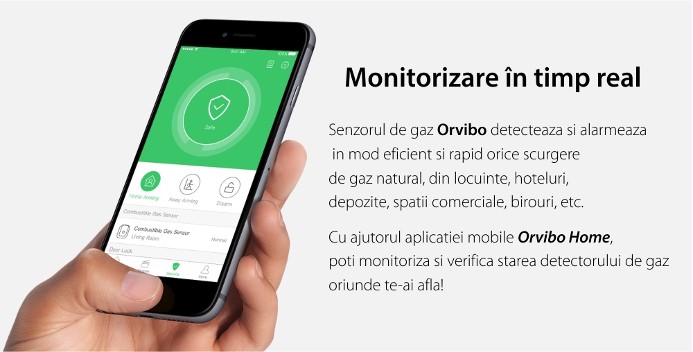 Senzor si detector de gaz Orvibo, protocol ZigBee