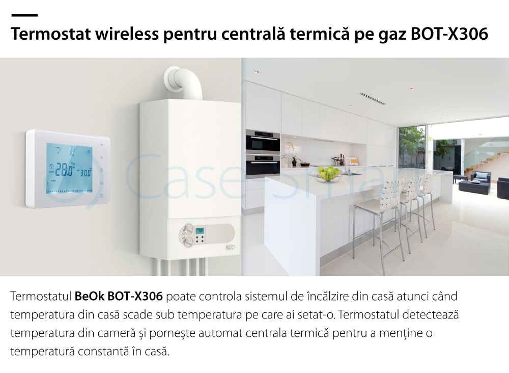 Termostat pentru centrala termica pe gaz si incalzire in pardoseala BeOK BOT-X306