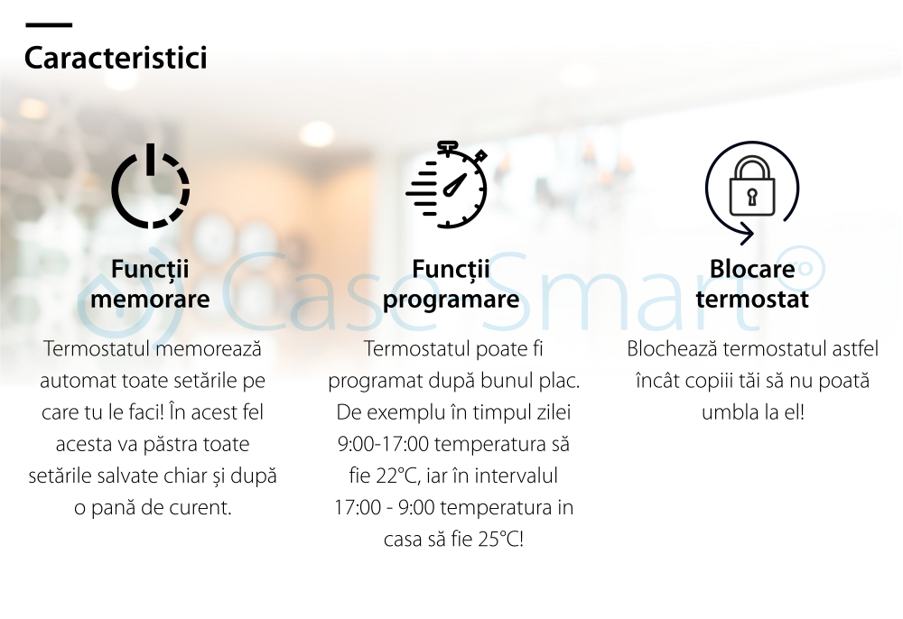 Termostat pentru centrala termica pe gaz si incalzire in pardoseala BeOK BOT-323W