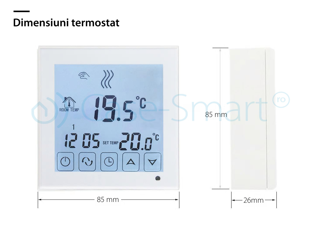 Termostat pentru centrala termica pe gaz si incalzire in pardoseala BeOK BOT-323W